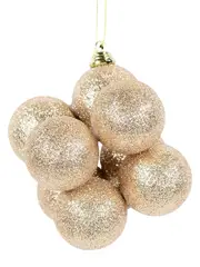 Gold Glitter Bauble Cube Christmas Tree Hanging Decoration - 75mm