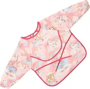 OFFIGAM Sleeved Bib for Pocket Design Long Sleeve Smock for Boy Girl and Easy Clean Feeding Apron Keeps Clothes Clean During Mealtime and Art Activities