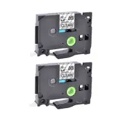 2PK 0.47" 12mm Black on Clear TZ-131 Label tape For Brother P-touch TZe-131
