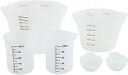 6 Pieces Silicone Measuring Cups Jugs,100ml 250ml 500ML Non Stick Mixing Cups Clear Epoxy Resin Cups with Scale for Epoxy Resin Casting