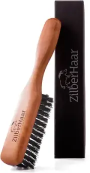 Beard Brush by Pure Boar Bristles Natural Firm Hog Hair and Pearwood Works with