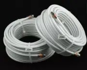 2x 20m RG6 Coax White Quad Shield F-Type Cable Digital TV Foxtel Optus Telstra
