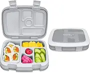 Bentgo® Kids 5-Compartment Lunch Box - Glitter Design for School, Ideal for Ages 3-7, Leak-Proof, Drop-Proof, Dishwasher Safe, & Made with BPA-Free Materials (Glitter Edition - Silver)