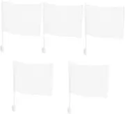 SUPVOX 5pcs Diy Blank Designed Flag for Car Heat Transfer Solid Blank Flag White Lawn for Outdoor