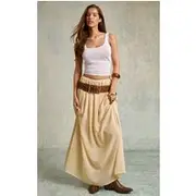 Almond Chiffon Floaty Maxi Skirt, Almond