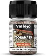 Vallejo - Diorama FX Landscape Textures | Mars Red 1 to 2 mm (0.04" to 0.08") Particle Size | Ideal Basing for Scenary and Dioramas | Bottle of 35 ml. (1.18 fl.oz.) | Weight 50 g. (1.76 oz.)