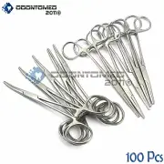 100 Assorted Kelly Hemostat HIGH GRADE Forceps 5.5" Straight & Curved O.R. Grade