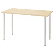 MITTCIRKEL / OLOV desk, lively pine effect/white, 120x60 cm