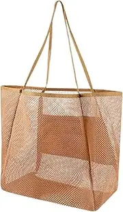 Beach Bag | Mesh Tote Bag for Beach - Reusable Organizer, Sport Gears Storage Breathable Carrier for Commuting Picnic Camping Clothes Phone Towels