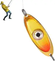 Fishing Bait Light - LED Fishing Spoon - Eye Shaped Waterproof Flasher Attractive Glow for Boat Dock Saltwater Sea Angler Flounder Kayaking Adventures