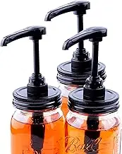 Mason Jar Syrup & Honey Dispenser Pump Lids for Regular Mouth (3 Pack), Airtight & Leak-Proof Kitchen Food Grade Coffee Syrup dispenser Pump (Jar Not Included)