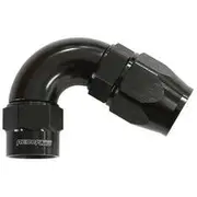Aeroflow Kryptalon Series One Piece Big Bore Full Flow Swivel 120° Hose End -12AN Black Finish, Suits Kryptalon Series Kevlar Hose, AF7054-12
