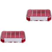 2 Count Red Tackle Box Organizer Waterproof Lure Storage Fishing Lures