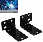 [Alyphyly] Universal Wall Mount with Hardware Kit Sound Bar Mounts Mounting Bracket Compatible Most of Soundbars Home Theater System Wall Mount Brackets-Black