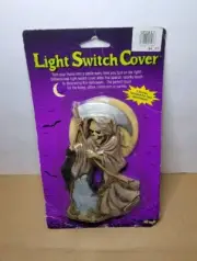 Vintage Fun World 3D Grim Reaper w/ Scythe Halloween Light Switch Cover - NEW!