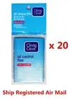JOHNSON & JOHNSON Clean & Clear Oil Control Film Blotting Paper 60 sheets x 20