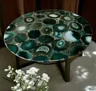 30" Agate Stone Coffee & Tea Table Luxury Kitchen Balcony Farmhouse Furniture