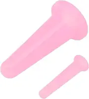 2Pcs Pink Cupping Set,Mini Silicone Face Cupping Set Vacuum Suction Massage Cups Anti Cup Facial Cupping Set for Adults,Body and Face,Anti Wrinkle,Promotes Sleep Manual Back Massagers