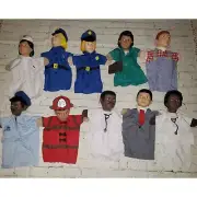 Learning resources multicultural ethnic hand puppet families Careers Vintage