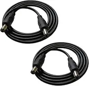 DZYDZR 2pcs 1 Meter 2.1mm x 5.5mm DC 12V Adapter Cable DC Plug Extension Cable Male to Male Black, for LED, CCTV, Car, Monitors, and More (3.3ft)