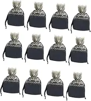 BRIGHTFUFU 12pcs Elegant Drawstring Storage Pouch for Jewelry and Lace Design Material for Weddings Parties and Sweet Treats