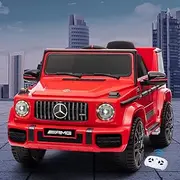 Mercedes-Benz Kids Ride on Car SUV, AMG G63 Licensed Remote Control 12V Battery Built-in Music 30kg Capacity Safety Seat Belt Electric Cars for Toddlers Baby Walkers Little Tikes Kid Toy Red