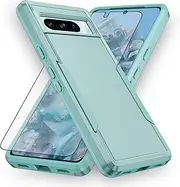 [Asuwish] Phone Case for Google Pixel 8 Pro 5G with Tempered Glass Screen Protector Cover and Slim Thin Hybrid Full Body Protective Mobile Cell Accessories Pixel8Pro Pixel8 XL Eight 8Pro Women Men Green