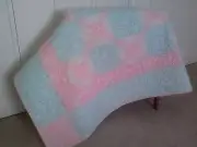 "Bunnies and Butterflies" Handmade Baby/Child Quilt, Machine quilted, blue/pink