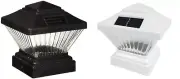 4 Pack White/Black Outdoor Garden 4x4 Solar LED Post Cap Light PVC Vinyl Wood