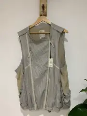 NWT River Island Grey Y2K Vintage Drape Sleeveless Biker Jacket Gilet Size 18 XL