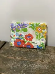 Vintage Colorful Floral Wamsutta Double Fitted Standard Sheet in Package NOS