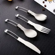 Spork Fork Folding Spoon Outdoor Tableware Spoon Spork Titanium Cookware