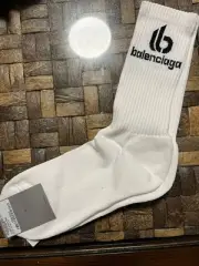 Balenciaga Cotton Socks Double B in White X-Large
