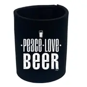 Alcohol Peace Love Beer - Funny Novelty Stubby Holder