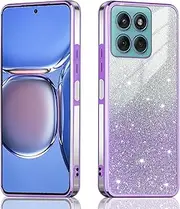 [JNERBUYI] Transparent Mobile Phone Case for Motorola Edge 60 Fusion/Moto Edge 60 5G, Protective Case, Shockproof, Ultra Thin Exquisite Electroplated, Glitter Case for Girls, Lavender