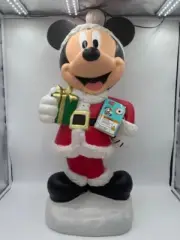 2.5 ft Disney LED Mickey Mouse Santa Christmas Blow Mold Decoration Home Depot