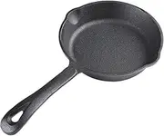 Gourmet Kitchen Pre-Seasoned 17cm Cast Iron Skillet with Vegetable Oil Coating Fry Pan Oven Safe Versatile Non Stick Frying Pan Heavy Duty Grill Pans Induction Ready Cookware - Black