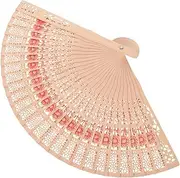 [WESIEVYA] Hollow Bamboo Folding Fan Pcs Sunflower Hand Fan Set Vintage Chinese Style for