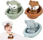 Bath Boats for Kids - 6X Stackable Floating Babies Pool Toys - Bath Pool Bathtub Toy with Animal Bath Toys for Kids Party Decoration for Bath Time Fun