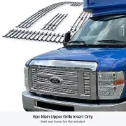For 2008-2014 Ford Econoline/E-Series Upper Stainless Chrome Billet Grill Insert (for: Ford)
