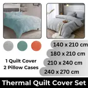 Ultra Soft Thermal Quilt Cover Set Doona Duvet Single Double King Super King Bed