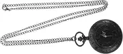 [DEARMAMY] Roman Scale Pocket Watch Roman Blind Cord Winder Engraved Pocket Watch Silver Watch Watches for Men Watch Pouch Watch Straps for Women Watch Display Case Double Chain Black Metal