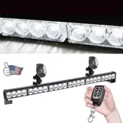 27" LED Strobe Light Bar White Windshield Traffic Advisor Emergency Warning