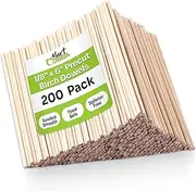 Wooden Dowel Rods 1/8 Inch x 6", 200 Pieces for Crafts, Precut Hardwood Sticks for Crafting, Cake Dowels for Tiered Cakes