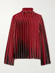 [Bottega Veneta] Bottega Veneta - Paneled Cotton Blouse - Red - S S Red