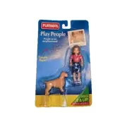 Playskool 1994 Poseable Play People Girl With Dog People In The Neighborhood VTG