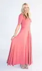 NWT Agnes & Dora X-SMALL Solid Mauve Austen Maxi Dress, stretchy, pockets, vinta