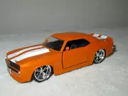 1969 CAMARO SS CANDY ORANGE & WHITE STRIPES JADA 1:32 SCALE METAL DIE CAST