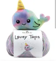 DMC Lovely Tops Pacifier Clip & Yam Blanket Kit Narwhal; Pattern Inside
