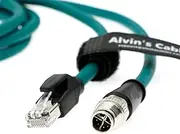 Alvin's Cables M12 8 Pin X Code to RJ45 Industrial Ethernet Cable for Cognex in Sight 8200 8400 Series IP67 Waterproof Shielded Cord for Industrial Camera 16.4ft/5M
